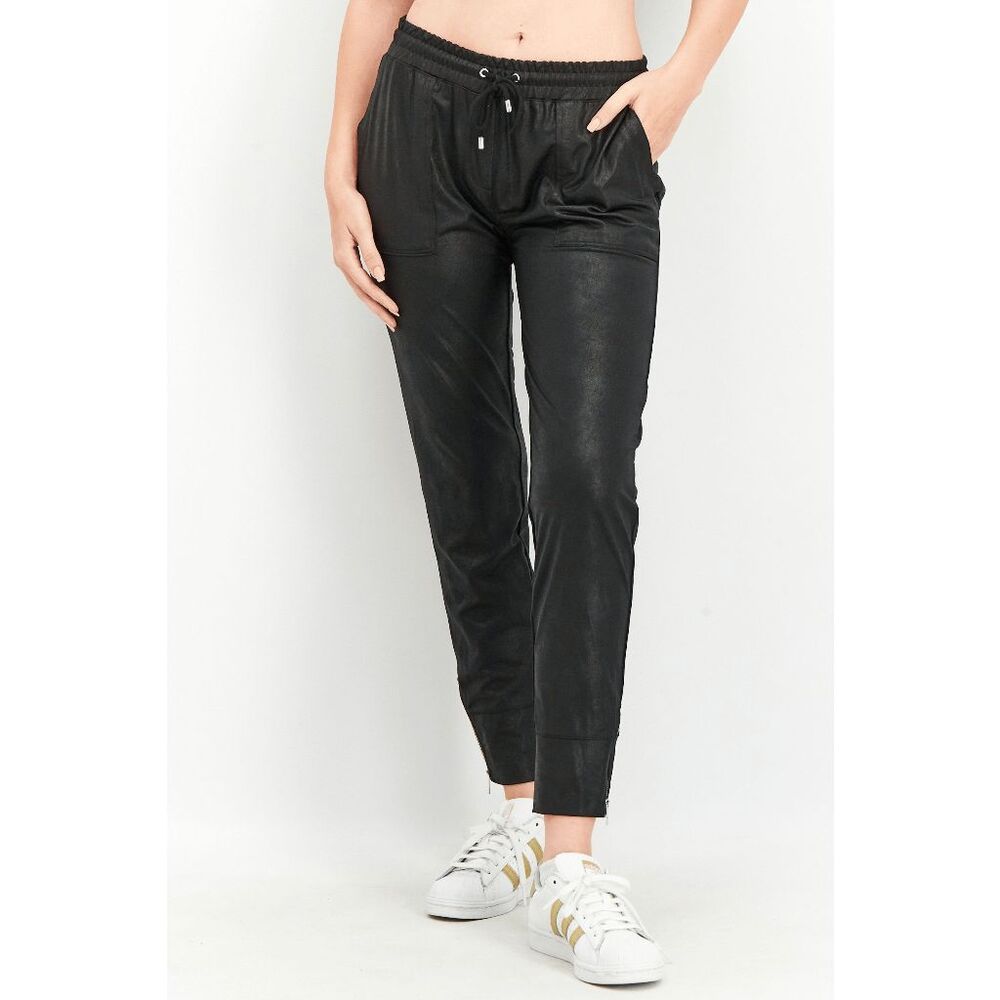 Calvin Klein Women's Foil Finish Jogger Pants - Black XS